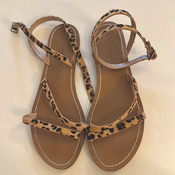 Zara Shoes Zara Leopard Sandals Great Condition Poshmark